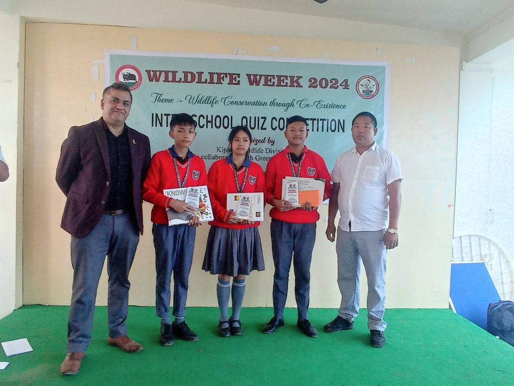 Students and others during the celebration Wildlife Week 2024, Kiphire Wildlife Division in collaboration with Greenland Society, Kiphire at RM Seili Complex, Kiphire on October 5.